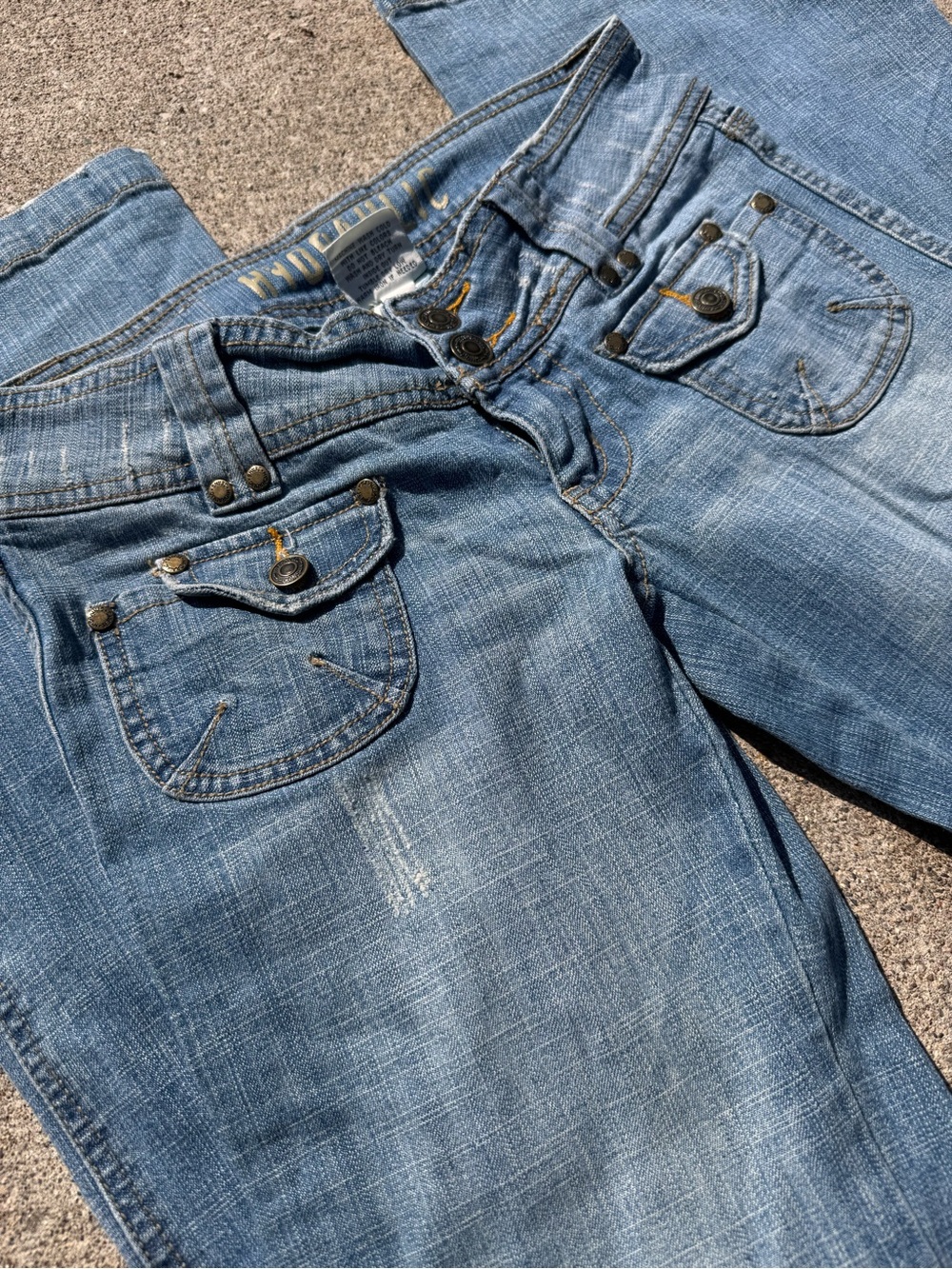 Hydraulic Light Blue Flared Wide-Leg Jeans